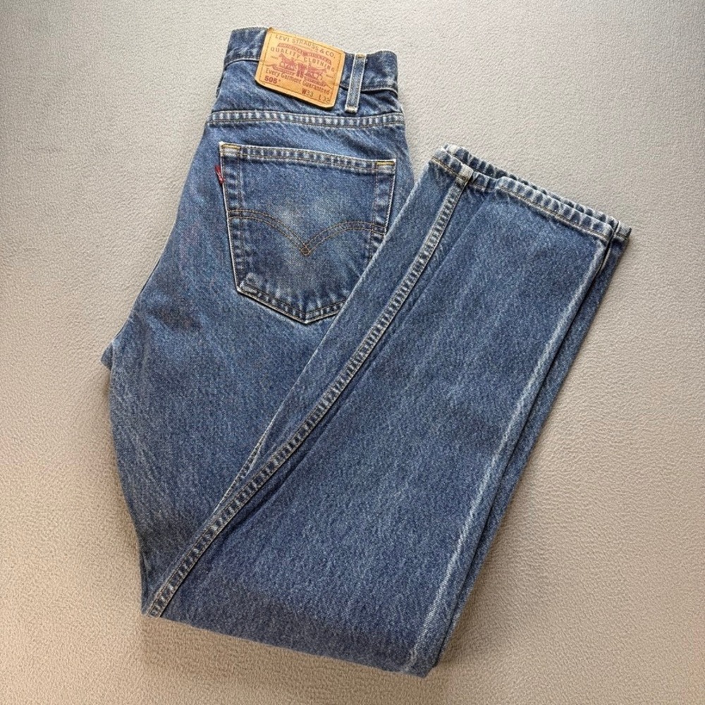 VTG Levis 505 Jeans Straight Leg 33x32 (FIT 32/31) Blue Denim 90s Retro Classic